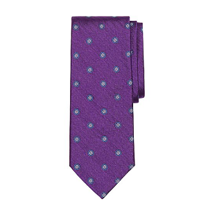 Herringbone Floral Tie - Purple